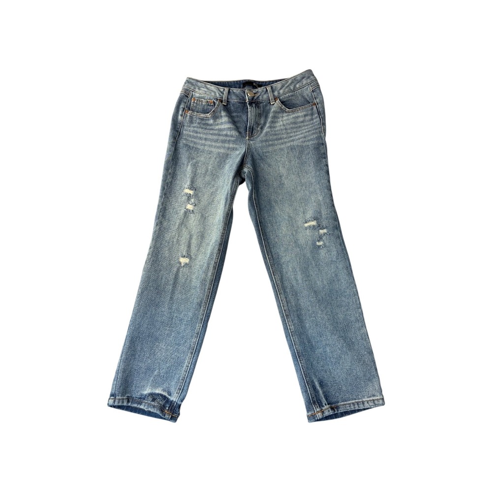 1822 Denim Straight Leg Jeans Blue Distressed Size 10